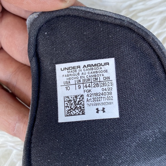 Under Armour slider sandals, Men's size 10, grey - Picture 5 of 5